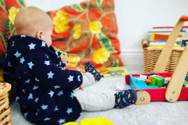 Plush carpet in playroom